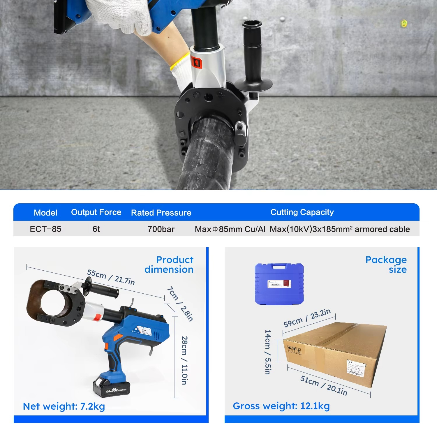 ECT-85 Powerful 85mm OEM Facto - Power Tools Battery reseña y precio