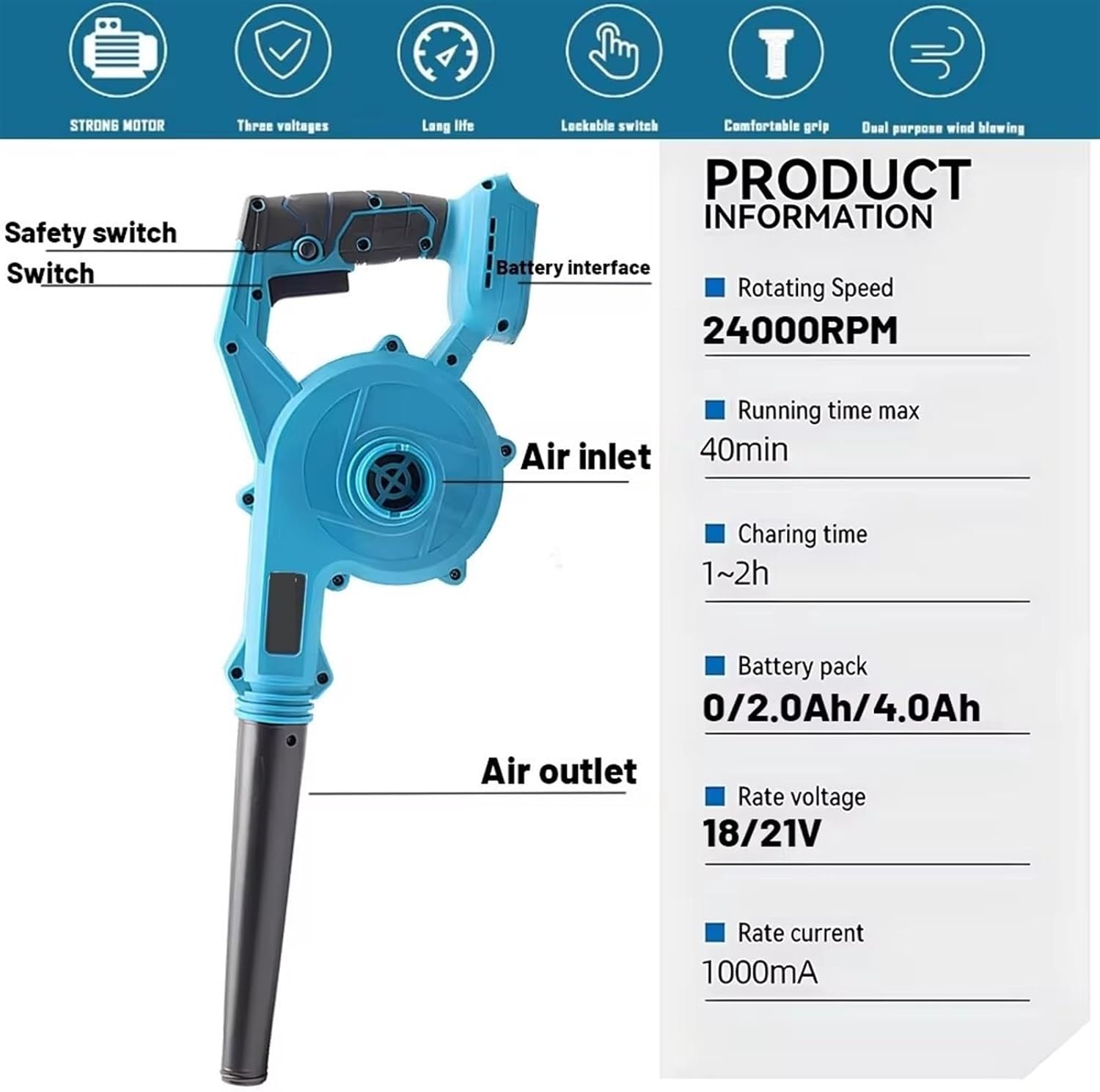 For Makita 18V Li-Ion Battery  - Vacuum Cleaner Power Tools reseña y precio