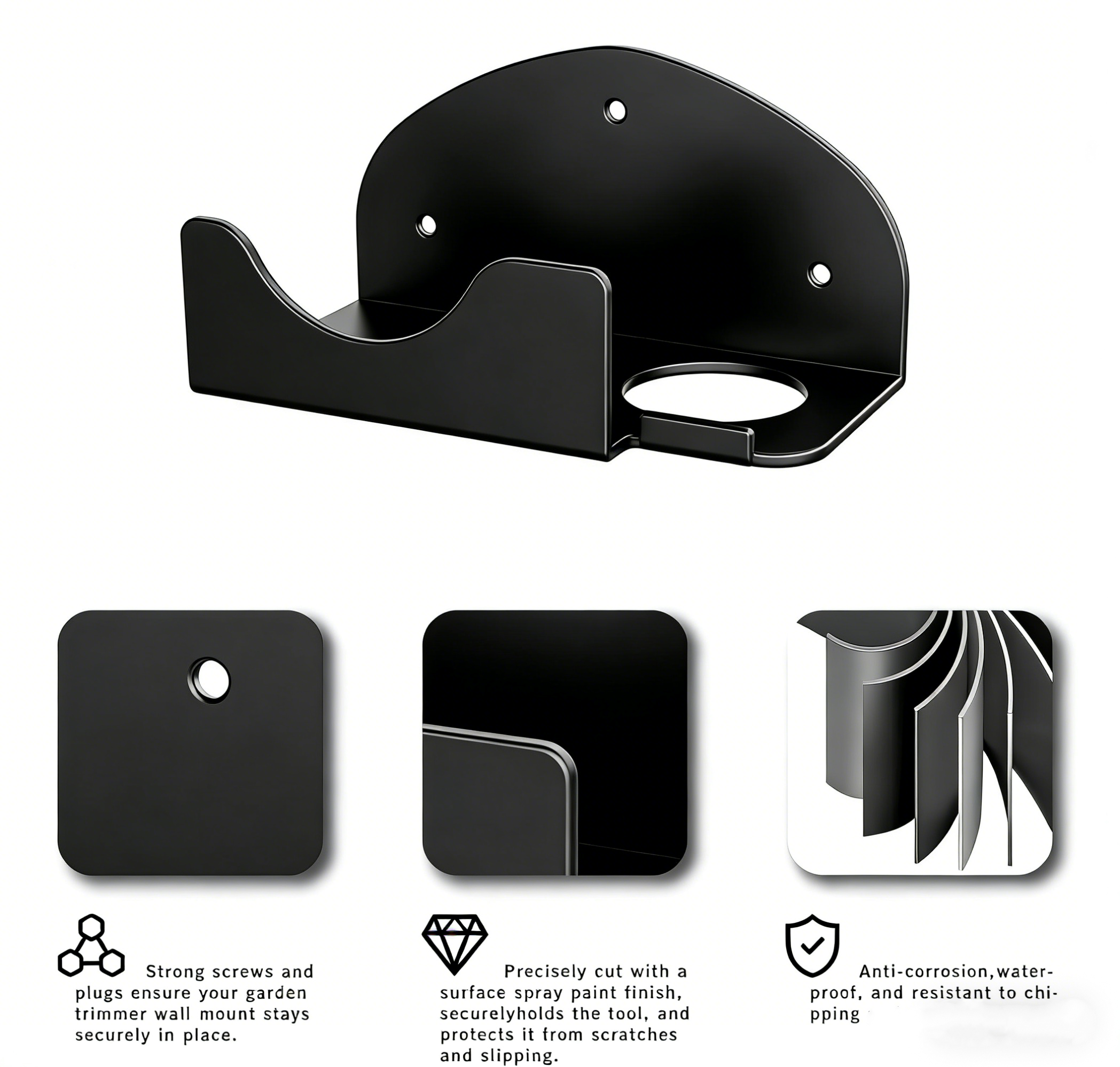 1 Black Wall Mounted Metal Too - Power Tools Store reseña y precio