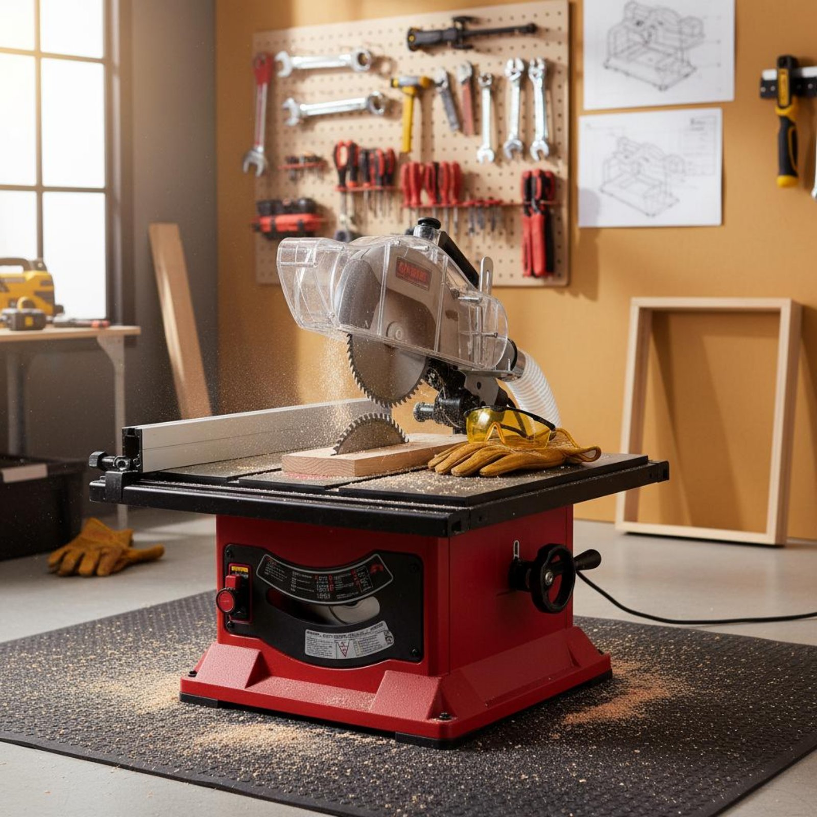 Table Saw Dust Guard Transpare - Power Tools Vacuum reseña y precio