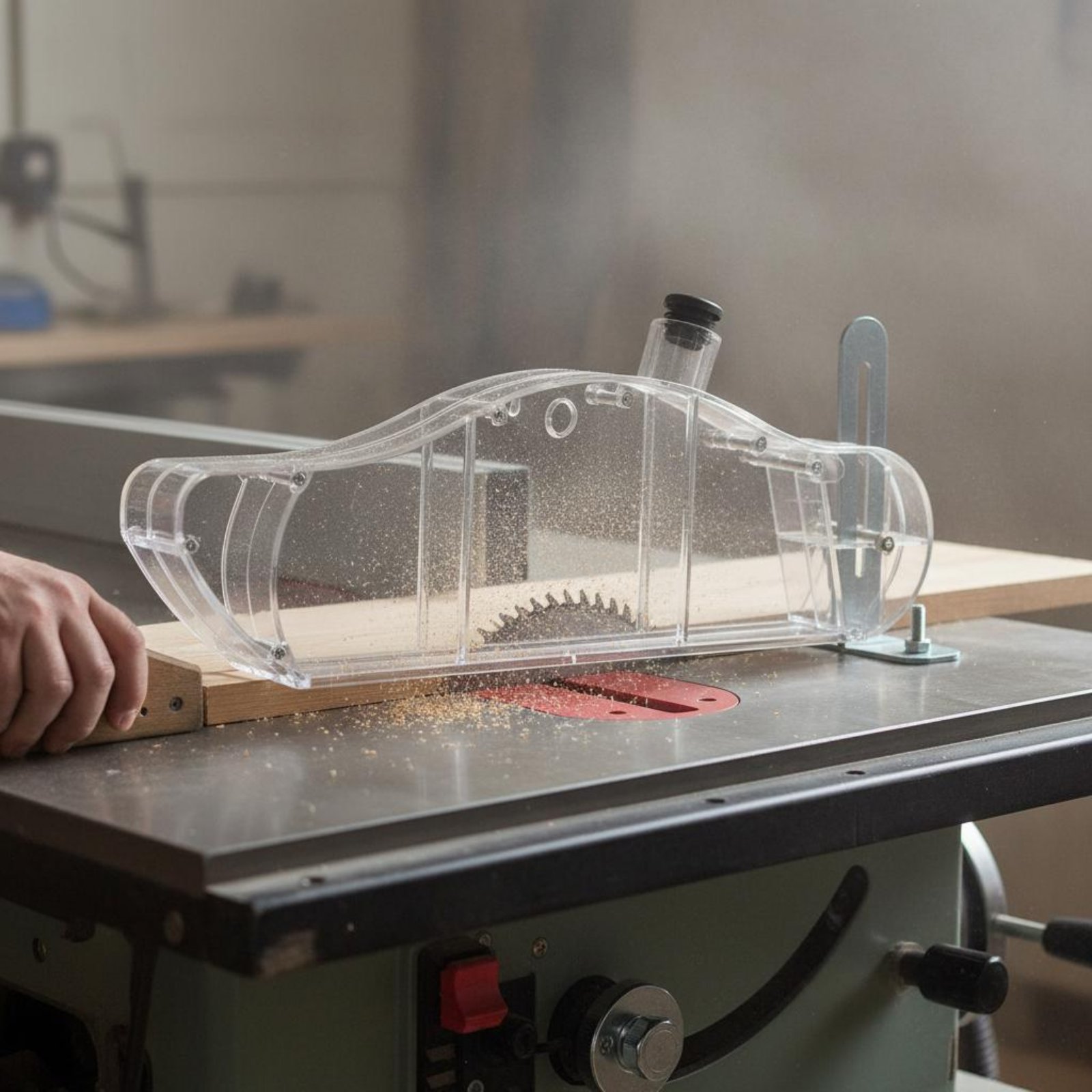 Table Saw Dust Guard Transpare - Power Tools Vacuum reseña y precio