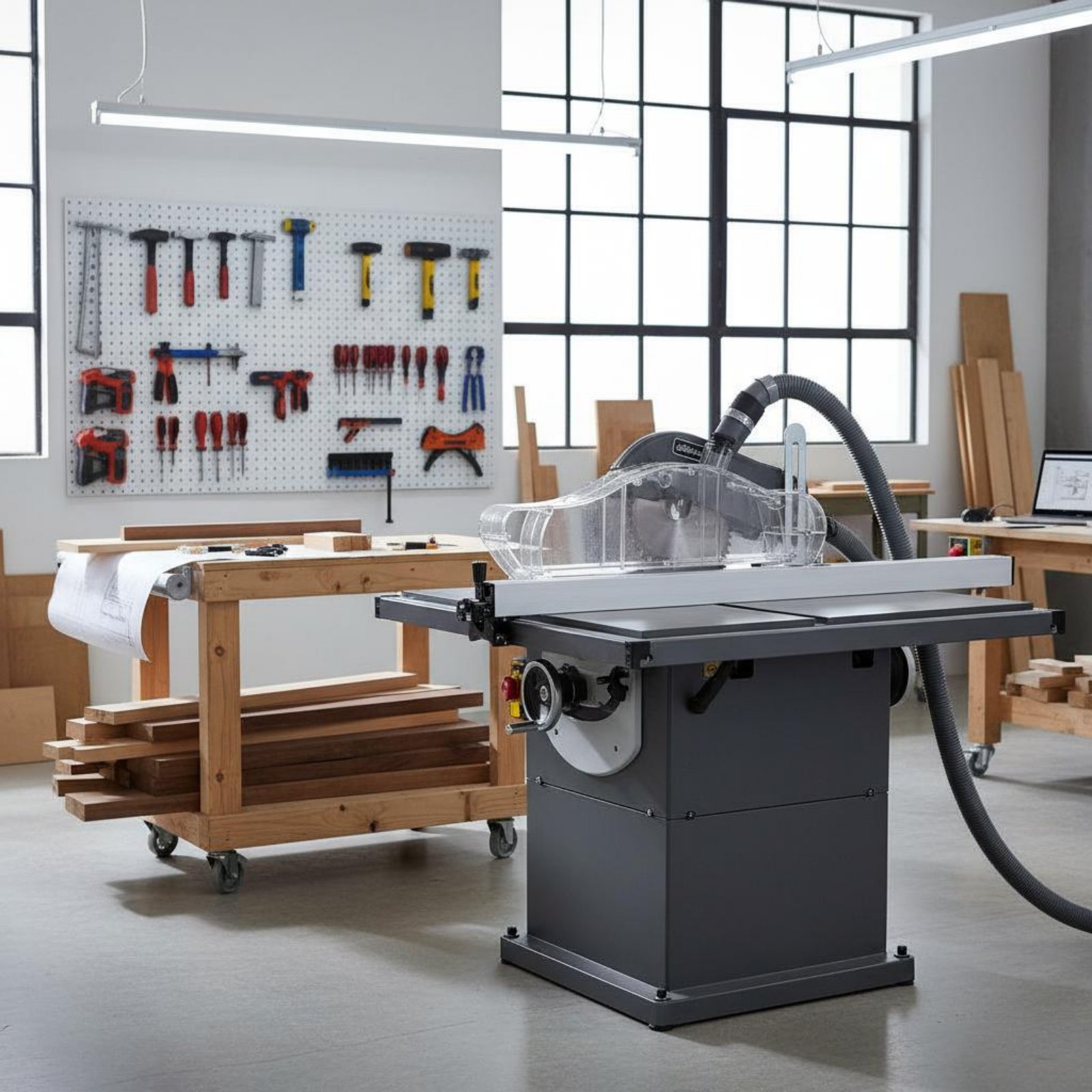 Table Saw Dust Guard Transpare - Power Tools Vacuum reseña y precio