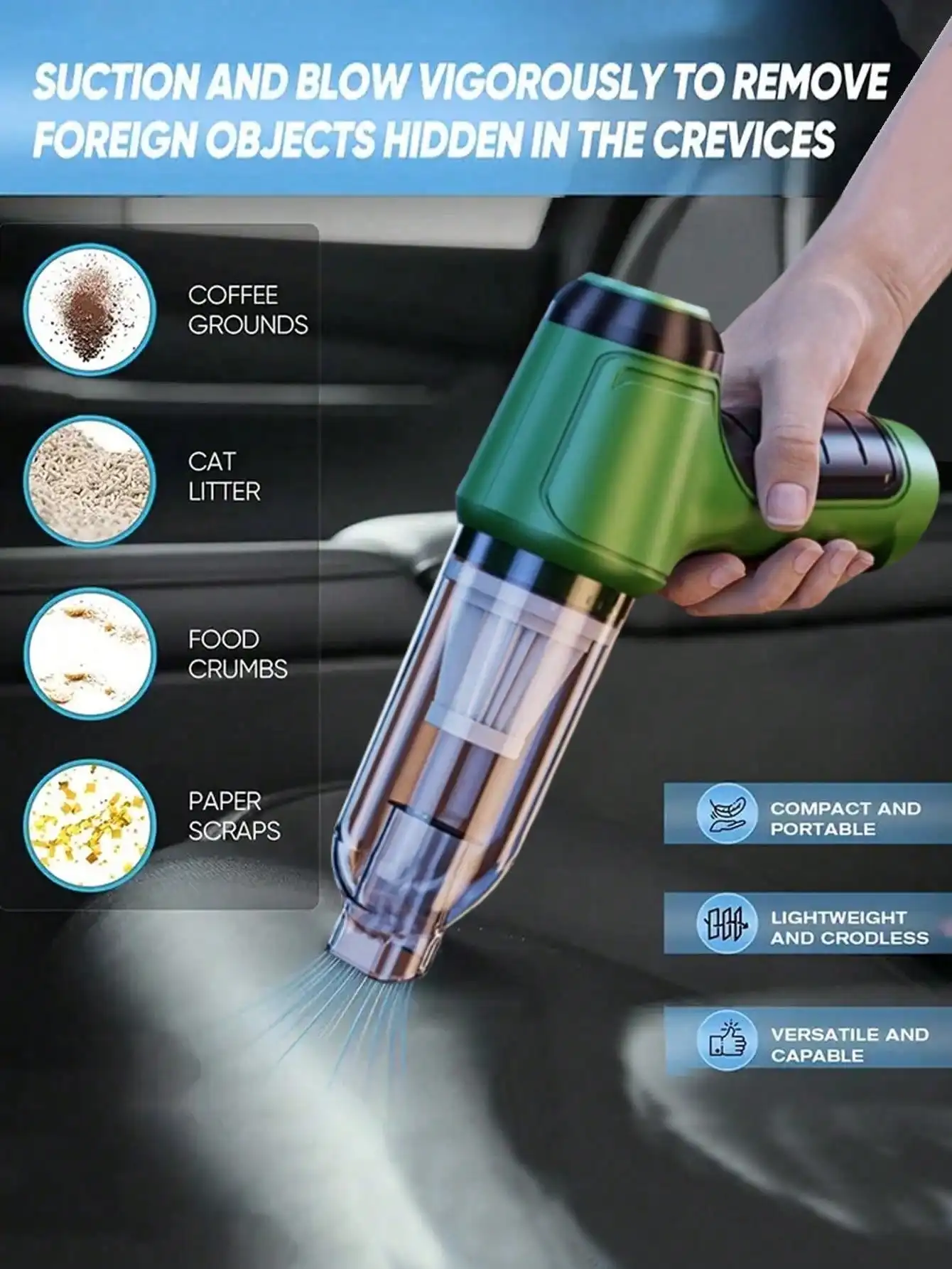 Portable Wireless Vacuum Clean - Vacuum Cleaner Power Tools reseña y precio